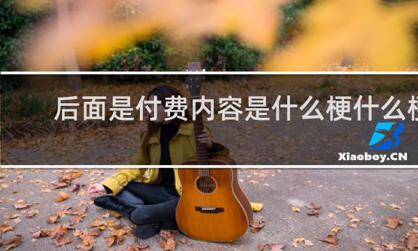 后面是付费内容是什么梗什么梗