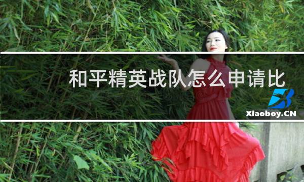和平精英战队怎么申请比赛(和平精英怎么申请巅峰战队)图片