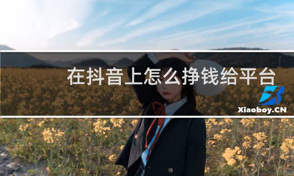 在抖音上怎么挣钱给平台