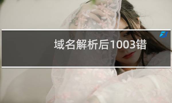 域名解析后1003错误-其他问题