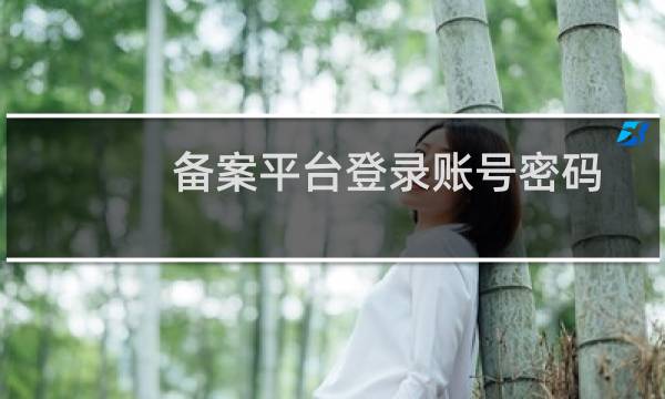 备案平台登录账号密码忘记