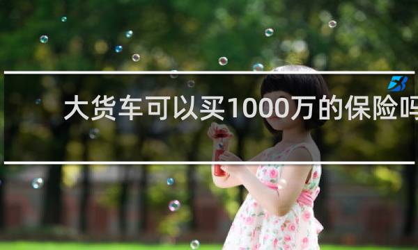 大货车可以买1000万的保险吗