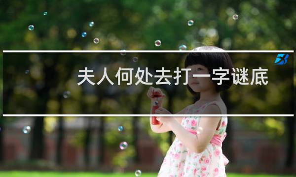 夫人何处去打一字谜底是什么视频（夫人何处去打一字）图片