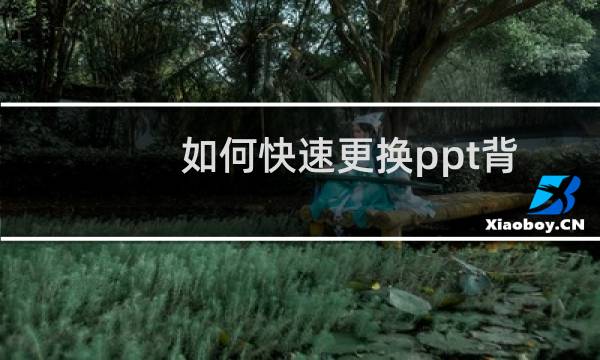 如何快速更换ppt背景图片？