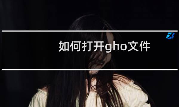 如何打开gho文件