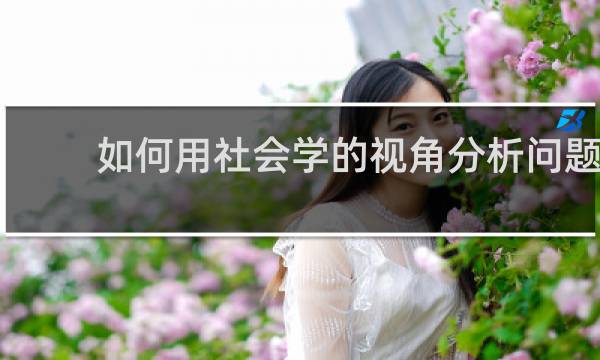 如何用社会学的视角分析问题