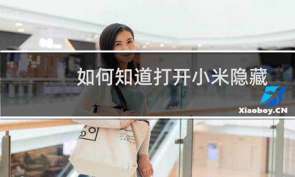 如何知道打开小米隐藏应用的方法？