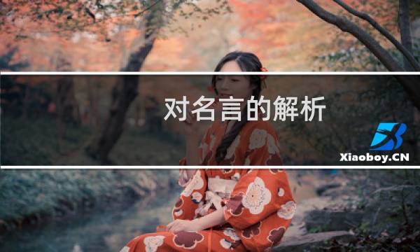 对名言的解析