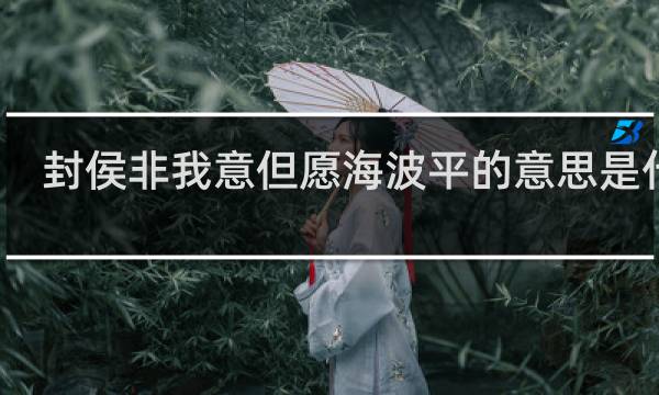 封侯非我意但愿海波平的意思是什么，全诗表达了作者什么样的情怀什么梗