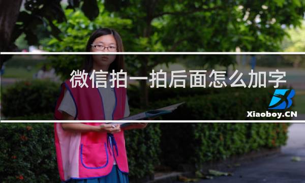 微信拍一拍后面怎么加字