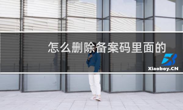 怎么删除备案码里面的备案主体