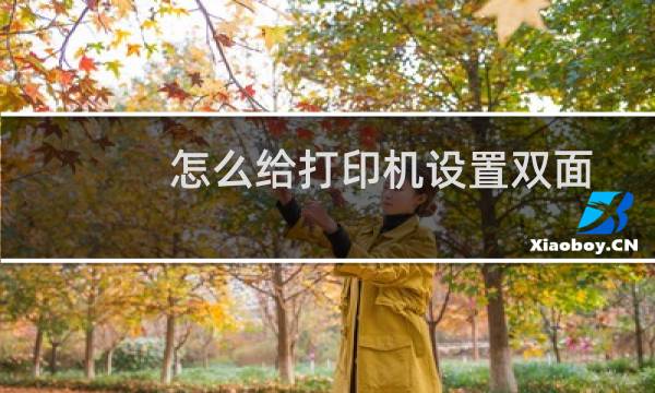 怎么给打印机设置双面打印