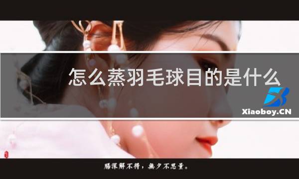 怎么蒸羽毛球目的是什么