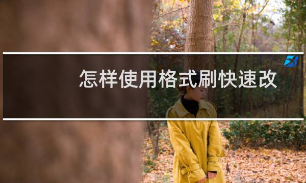 怎样使用格式刷快速改变字体格式？