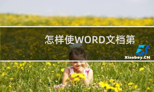 怎样使WORD文档第一页没有页眉，页脚，页码？