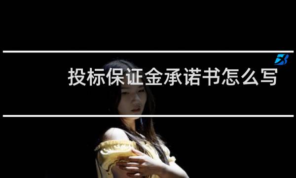 投标保证金承诺书怎么写