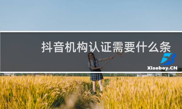 抖音机构认证需要什么条件