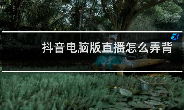 抖音电脑版直播怎么弄背景