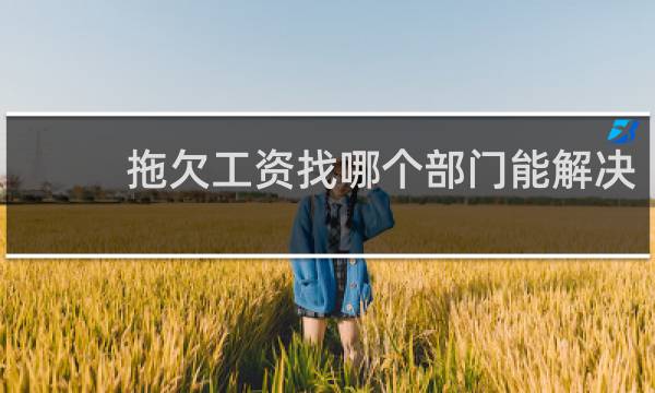 拖欠工资找哪个部门能解决