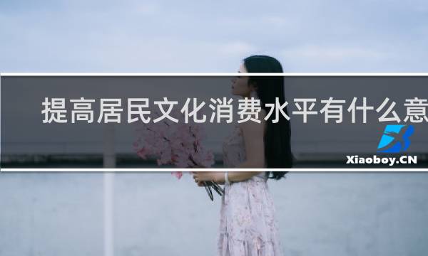 提高居民文化消费水平有什么意义