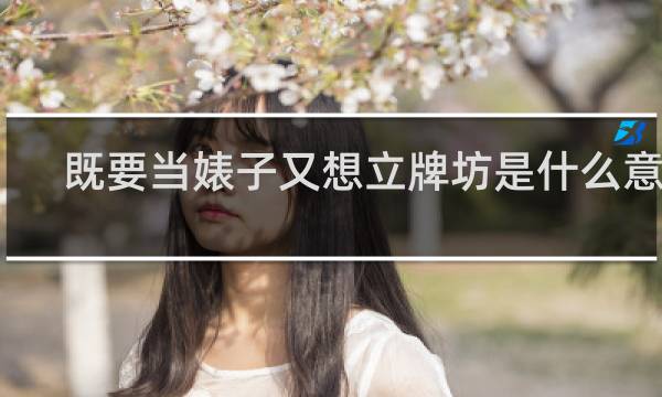 既要当婊子又想立牌坊是什么意思，还有什么委婉的说法吗什么梗