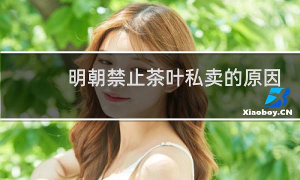 明朝禁止茶叶私卖的原因