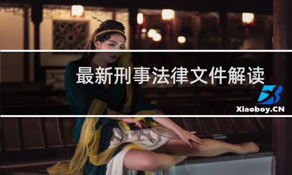最新刑事法律文件解读(关于最新刑事法律文件解读的简介)图片