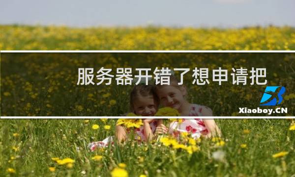 服务器开错了想申请把这台服务器退了