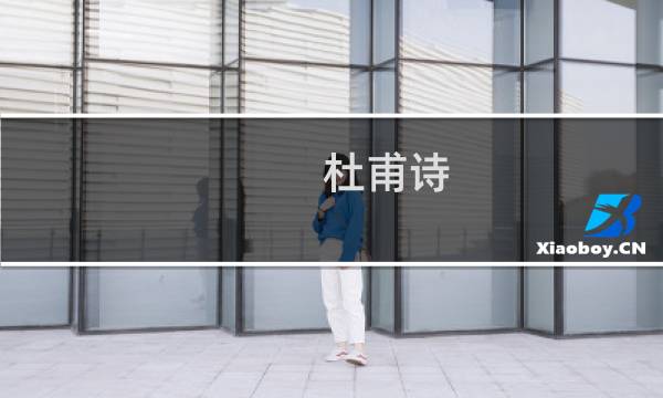 杜甫诗(关于杜甫诗的简介)