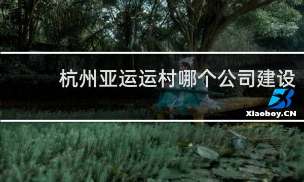 杭州亚运运村哪个公司建设