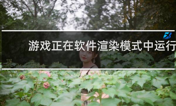 游戏正在软件渲染模式中运行