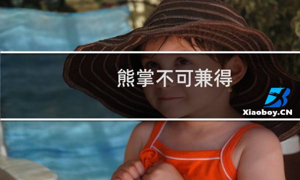 熊掌不可兼得