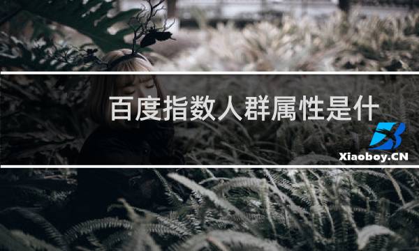 百度指数人群属性是什么
