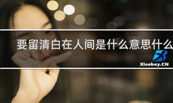 要留清白在人间是什么意思什么梗