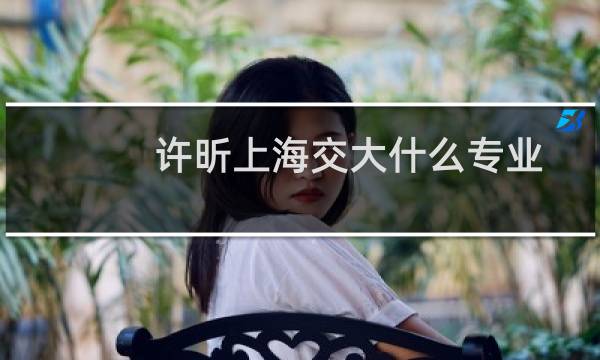 许昕上海交大什么专业