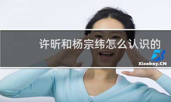许昕和杨宗纬怎么认识的