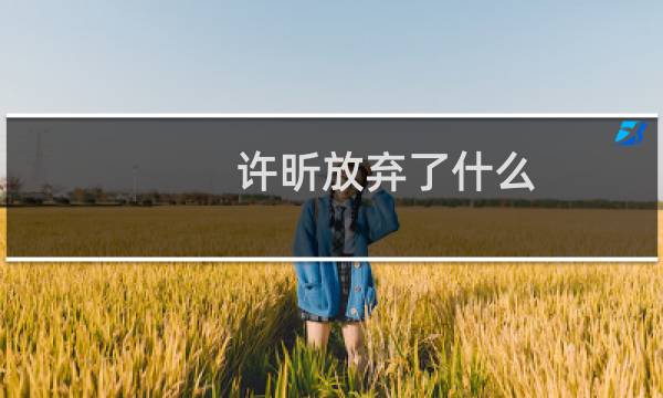 许昕放弃了什么