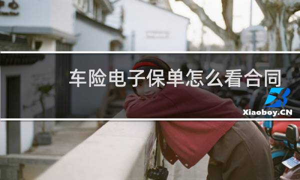 车险电子保单怎么看合同