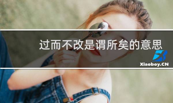 过而不改是谓所矣的意思