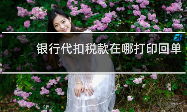 银行代扣税款在哪打印回单