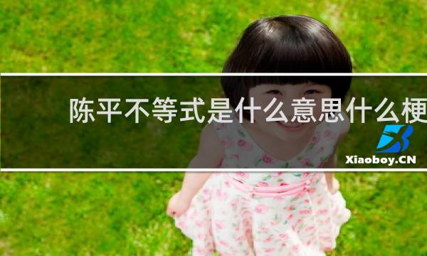 陈平不等式是什么意思什么梗