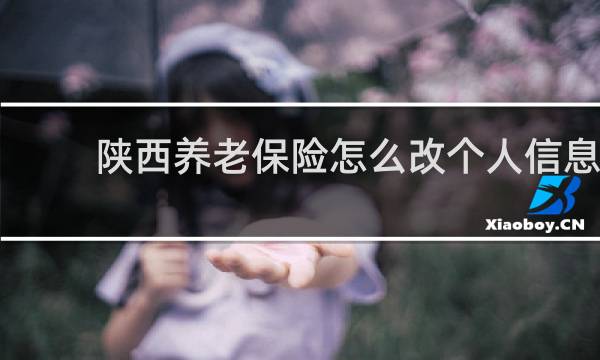 陕西养老保险怎么改个人信息
