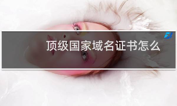 顶级国家域名证书怎么登陆