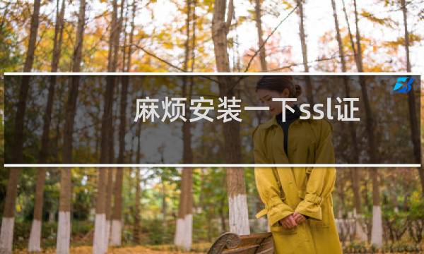 麻烦安装一下ssl证书-市场咨询