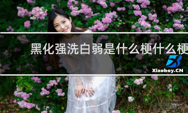黑化强洗白弱是什么梗什么梗