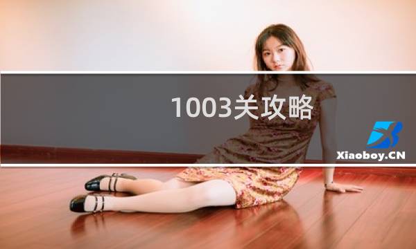 1003关攻略