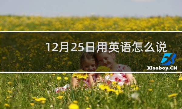 12月25日用英语怎么说