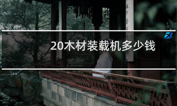 20木材装载机多少钱