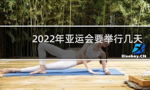 2022年亚运会要举行几天