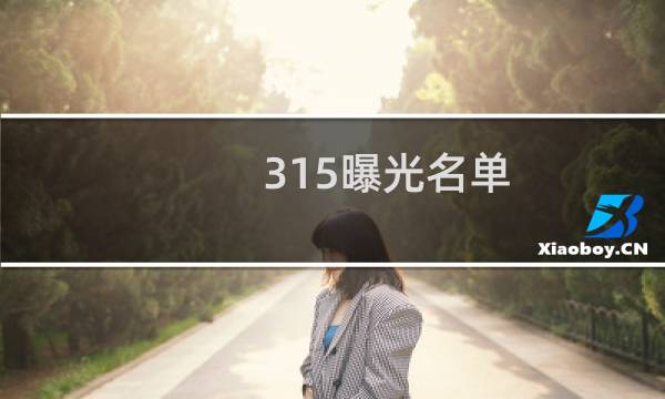 315曝光名单（315）图片